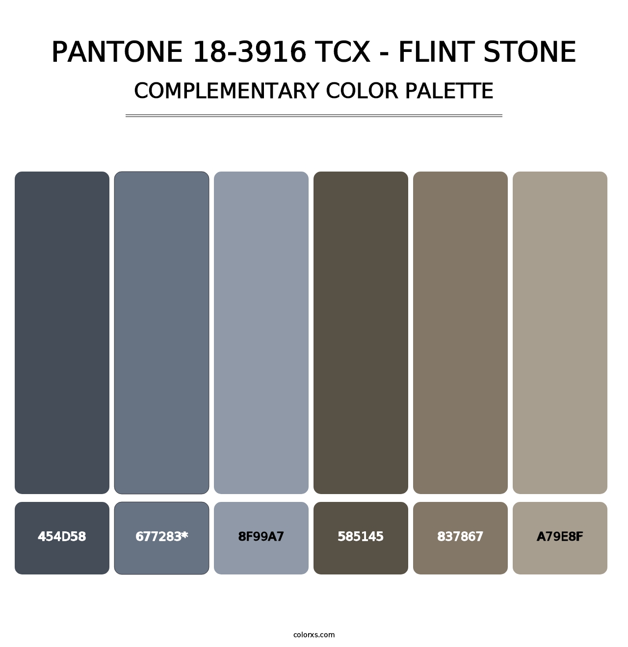 PANTONE 18-3916 TCX - Flint Stone - Complementary Color Palette