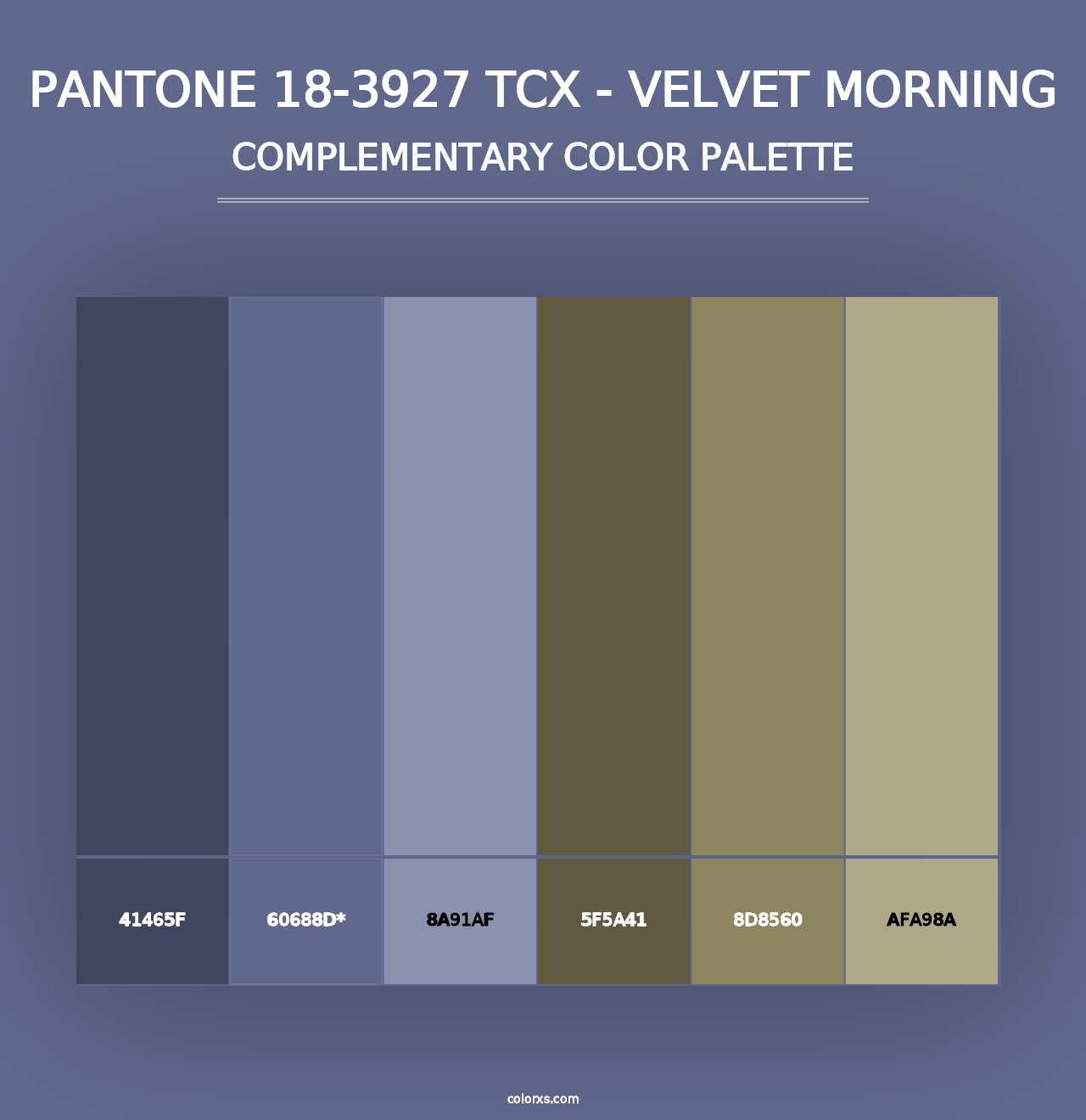 PANTONE 18-3927 TCX - Velvet Morning - Complementary Color Palette