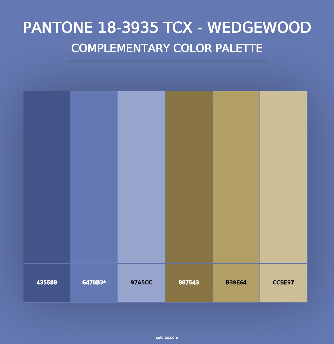 PANTONE 18-3935 TCX - Wedgewood - Complementary Color Palette