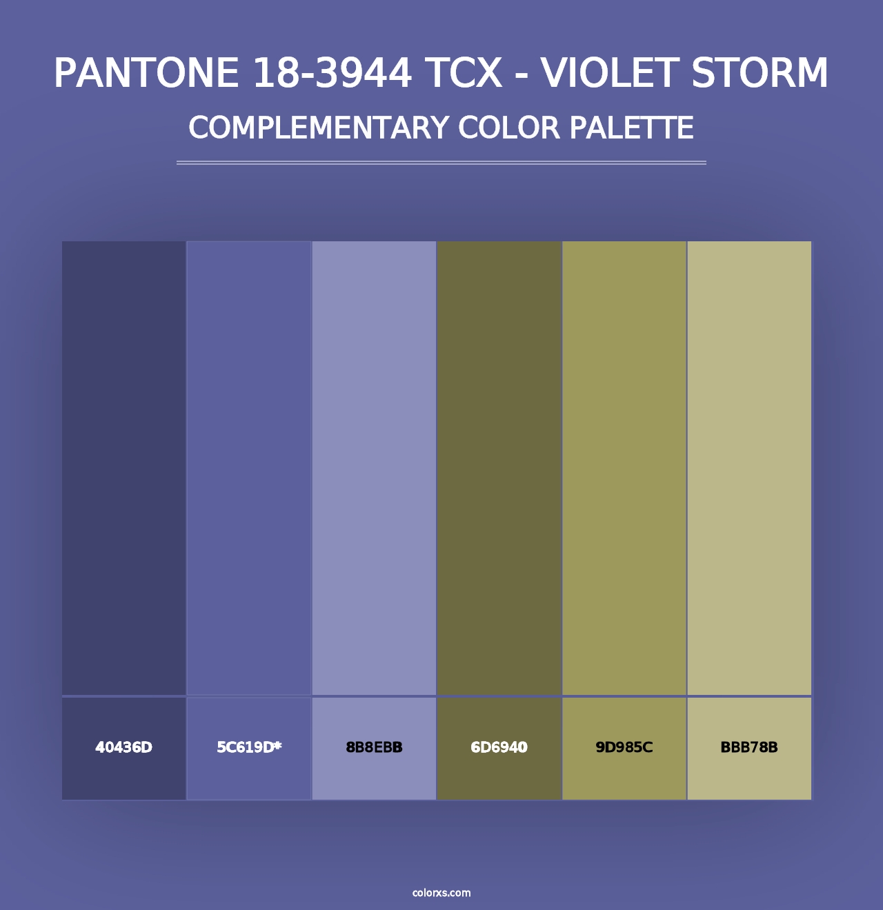 PANTONE 18-3944 TCX - Violet Storm - Complementary Color Palette