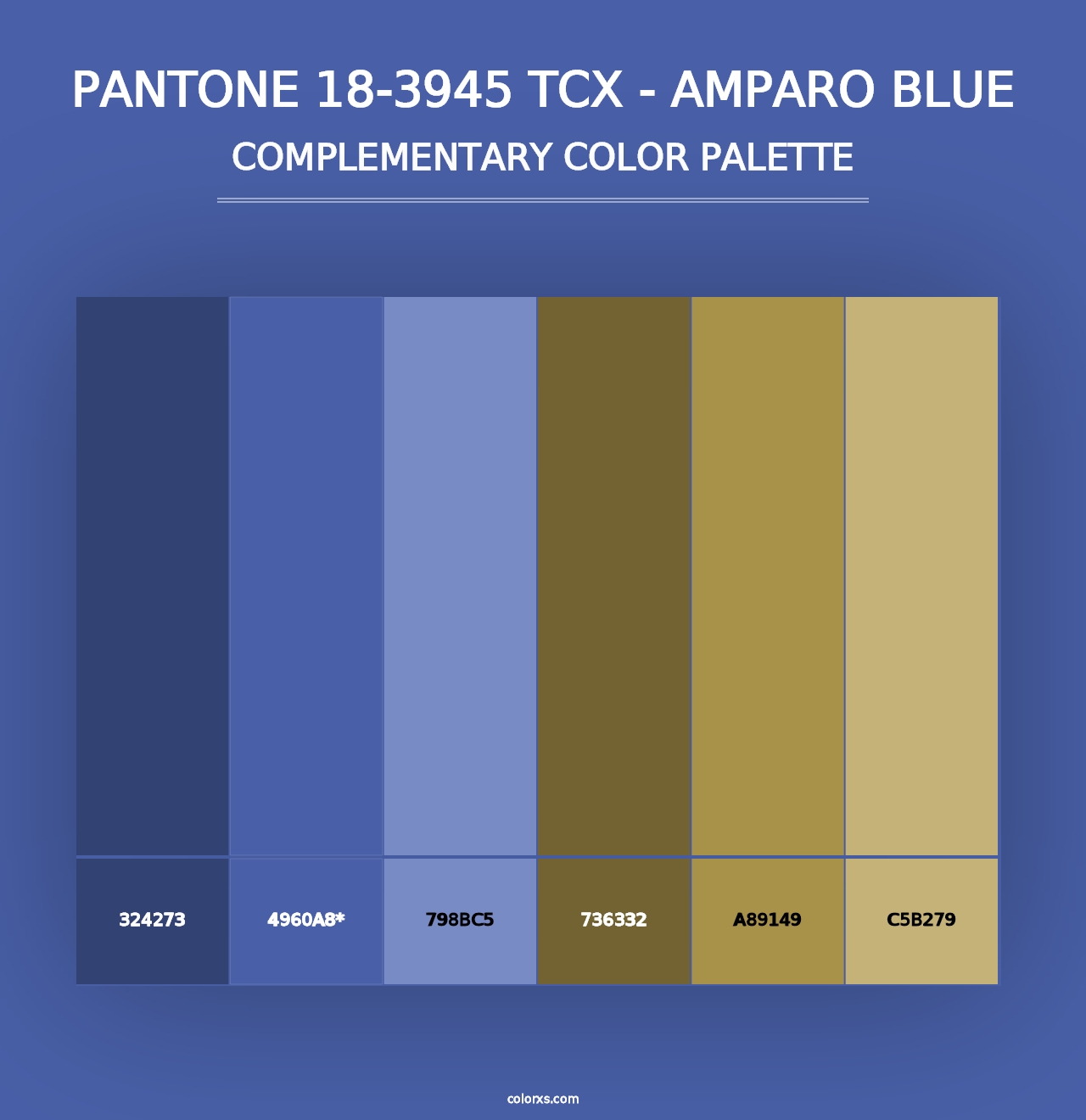 PANTONE 18-3945 TCX - Amparo Blue - Complementary Color Palette