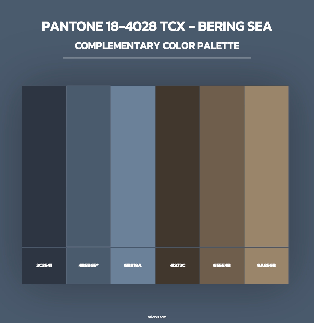 PANTONE 18-4028 TCX - Bering Sea - Complementary Color Palette