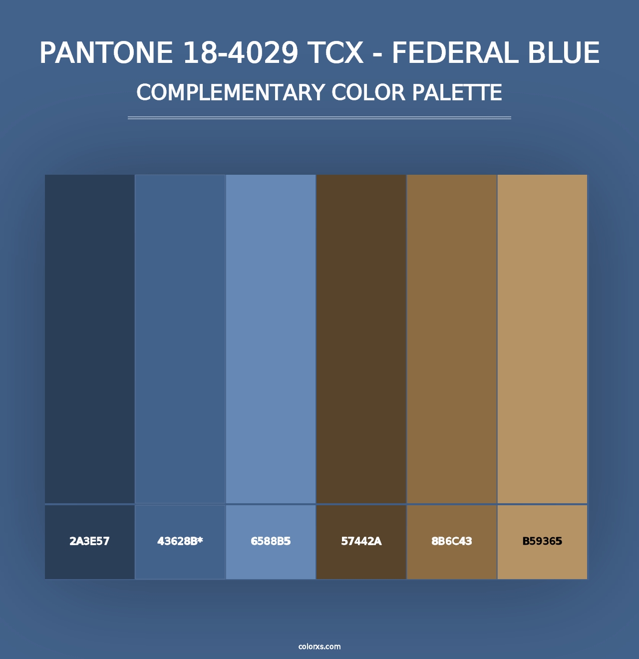 PANTONE 18-4029 TCX - Federal Blue - Complementary Color Palette