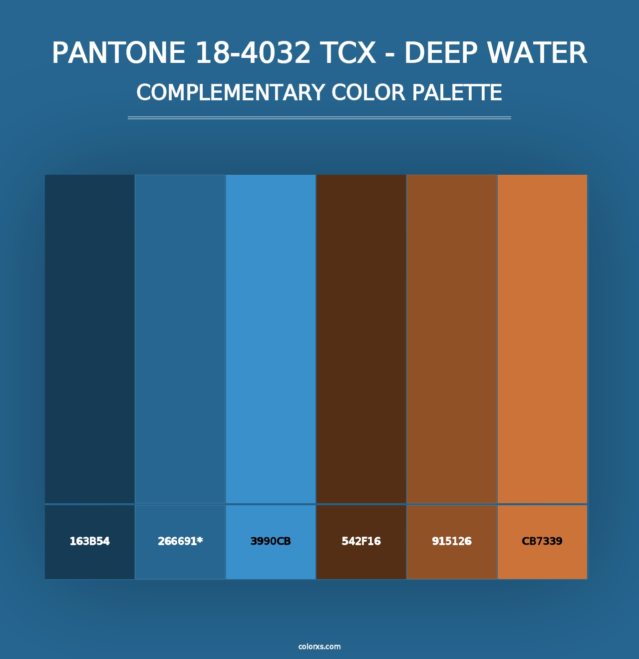 PANTONE 18-4032 TCX - Deep Water - Complementary Color Palette