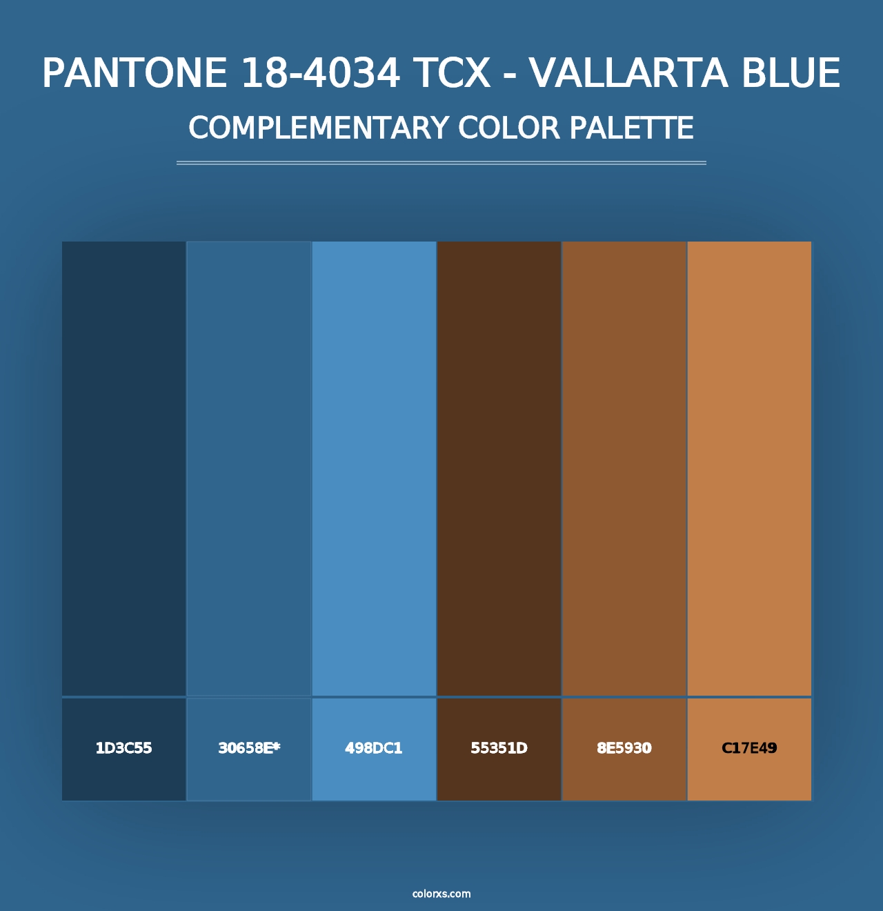 PANTONE 18-4034 TCX - Vallarta Blue - Complementary Color Palette