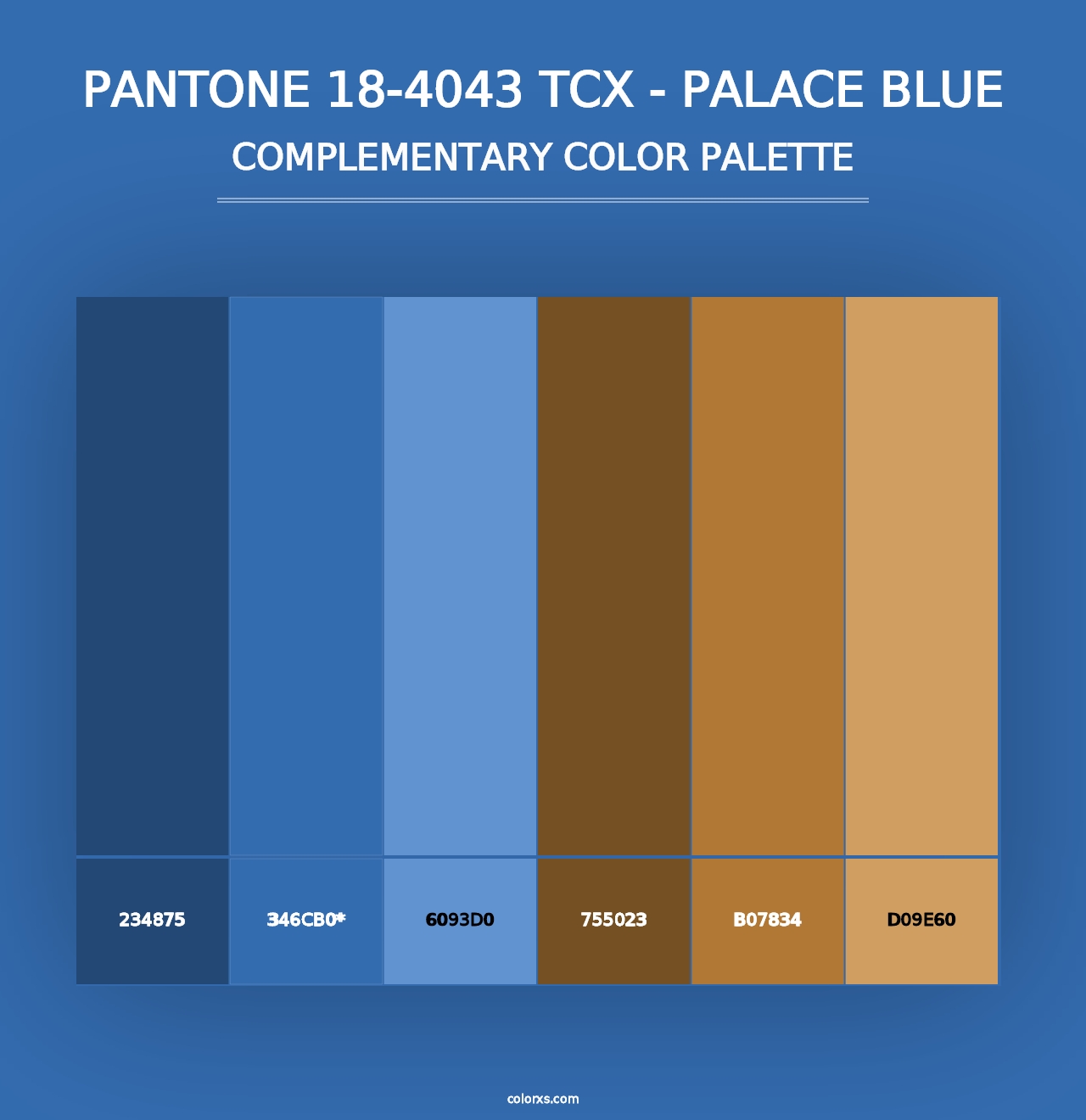 PANTONE 18-4043 TCX - Palace Blue - Complementary Color Palette