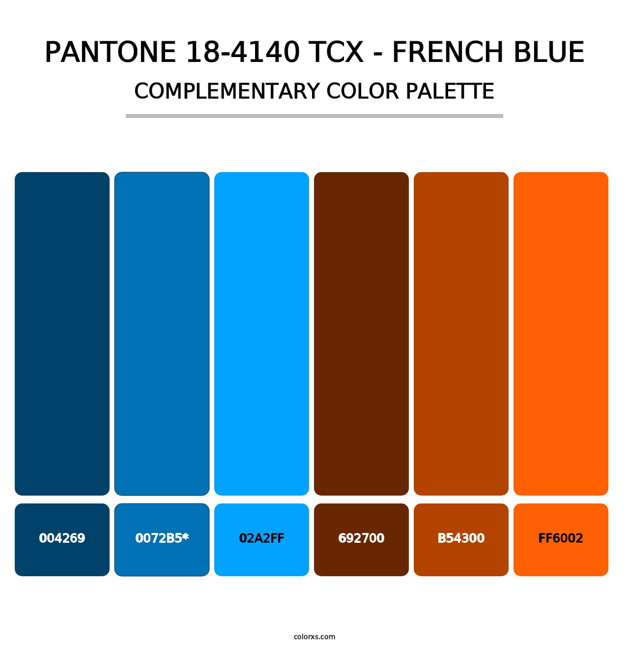 PANTONE 18-4140 TCX - French Blue - Complementary Color Palette