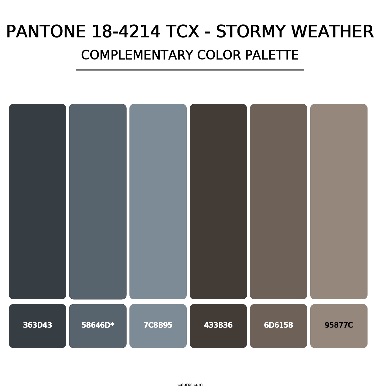 PANTONE 18-4214 TCX - Stormy Weather - Complementary Color Palette