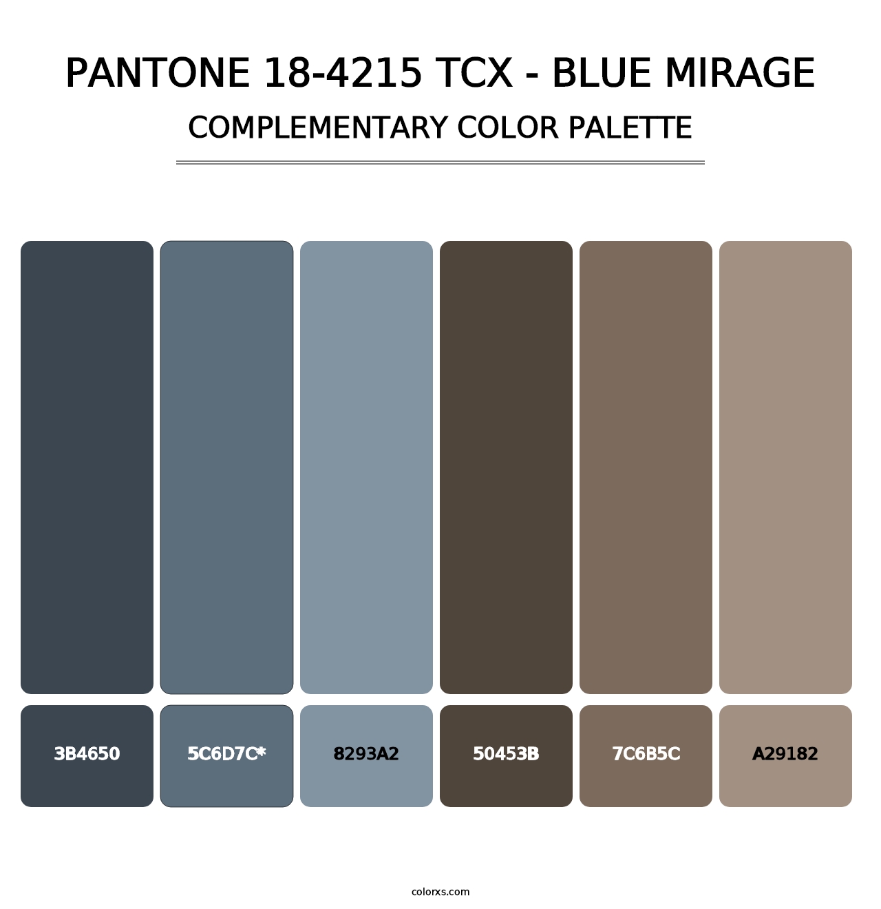 PANTONE 18-4215 TCX - Blue Mirage - Complementary Color Palette