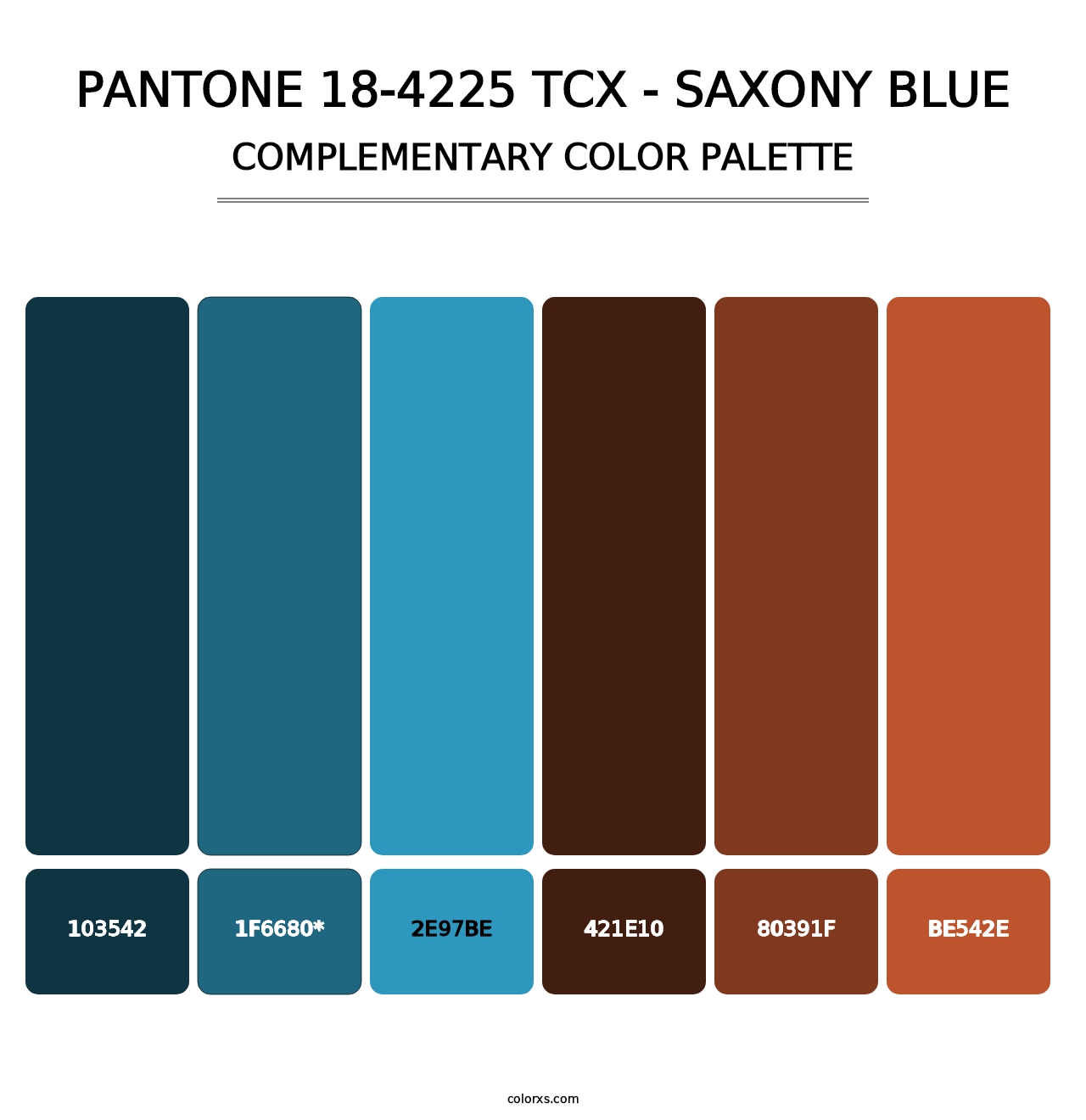 PANTONE 18-4225 TCX - Saxony Blue - Complementary Color Palette