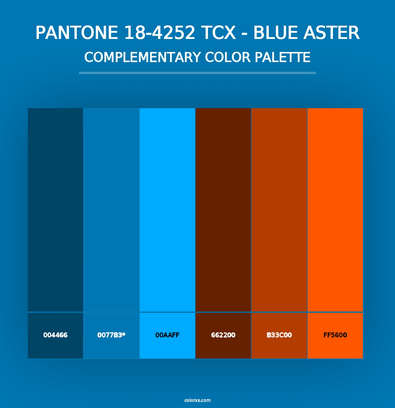 PANTONE 18-4252 TCX - Blue Aster - Complementary Color Palette