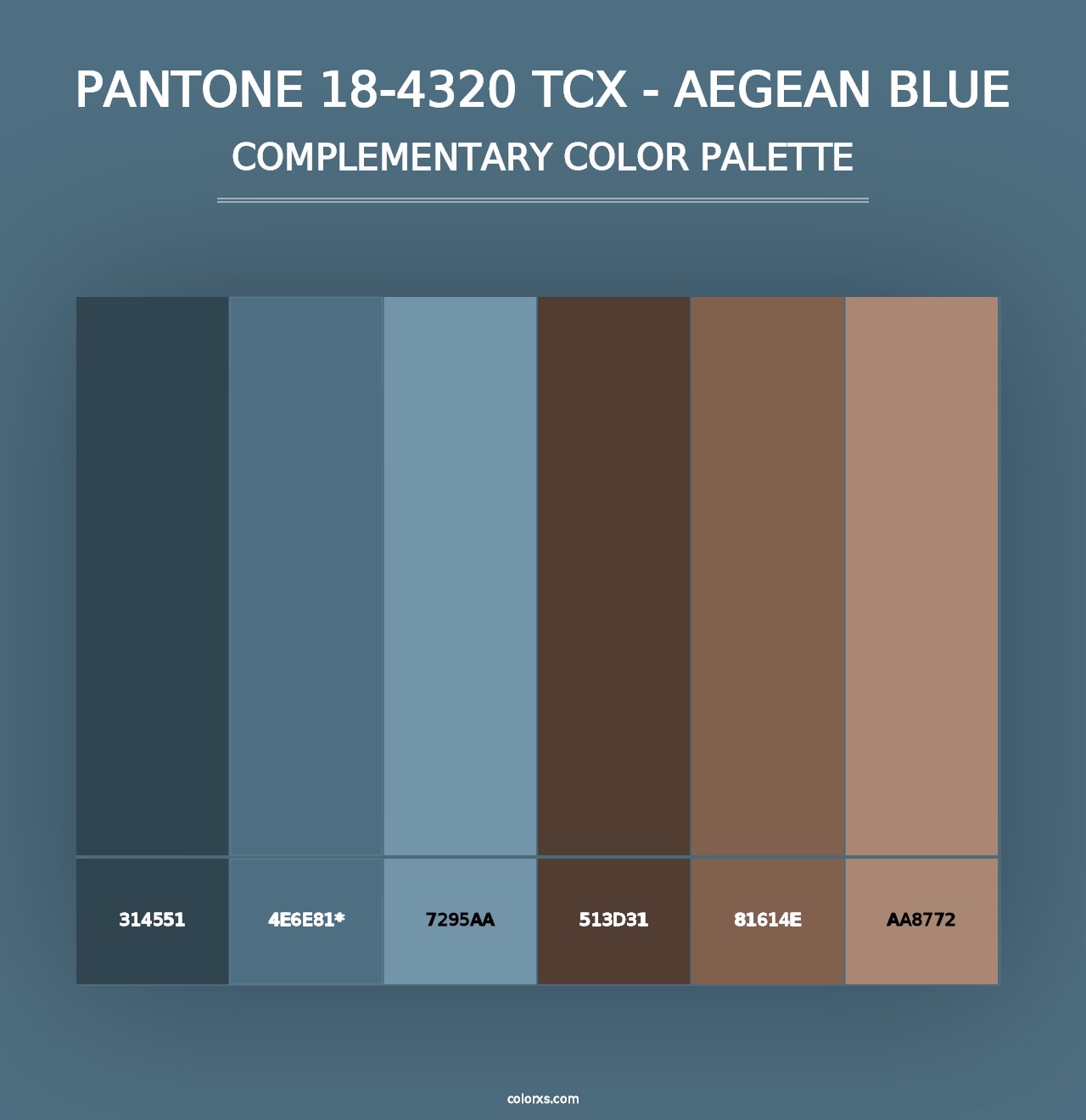 PANTONE 18-4320 TCX - Aegean Blue - Complementary Color Palette