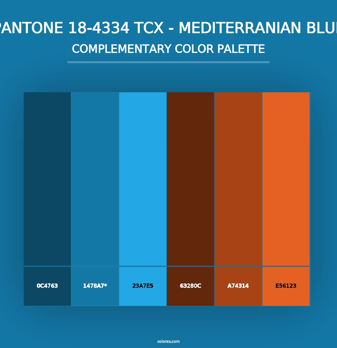 PANTONE 18-4334 TCX - Mediterranian Blue - Complementary Color Palette