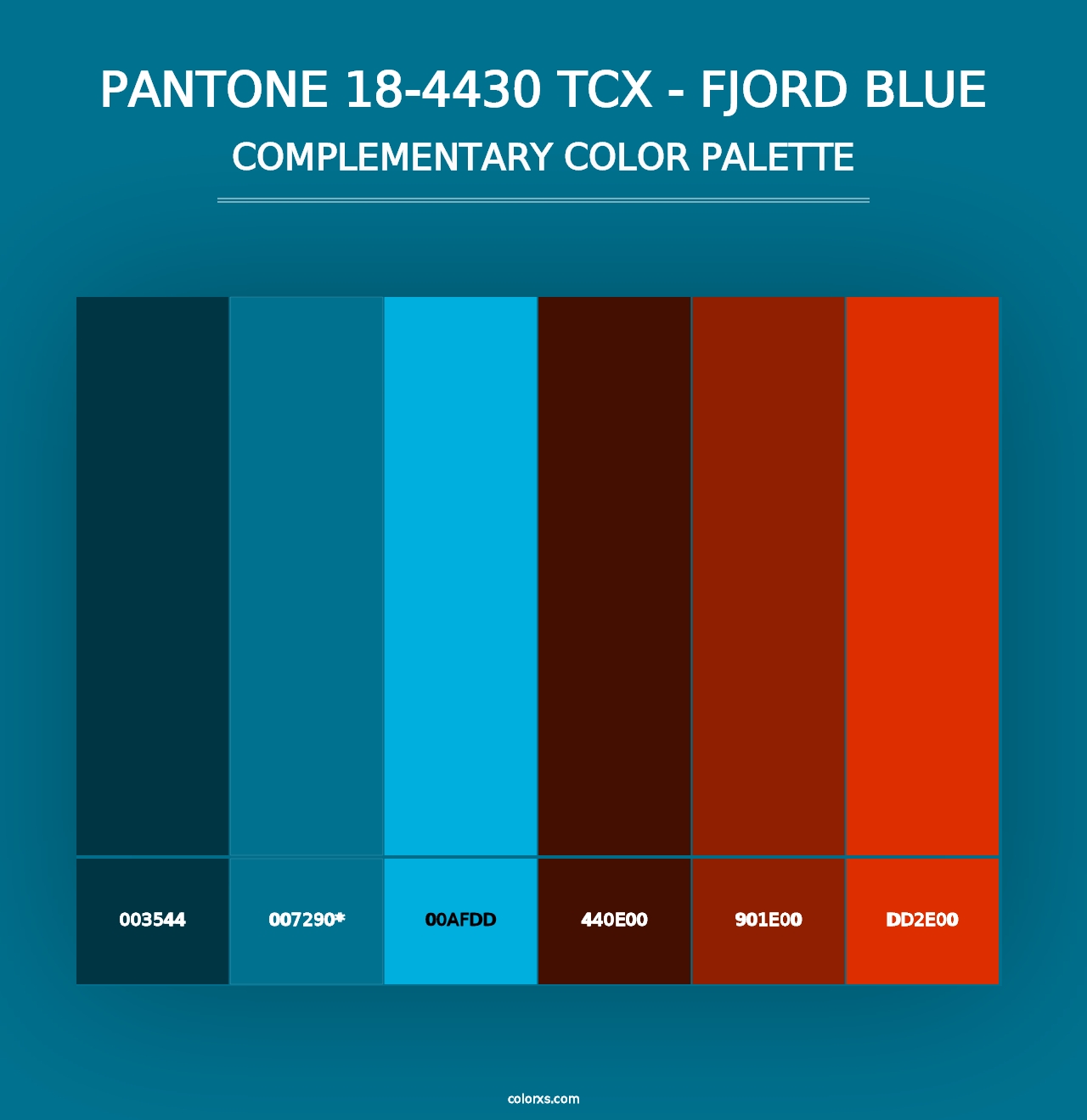 PANTONE 18-4430 TCX - Fjord Blue - Complementary Color Palette