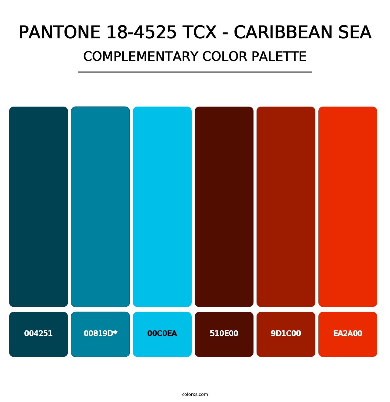 PANTONE 18-4525 TCX - Caribbean Sea - Complementary Color Palette