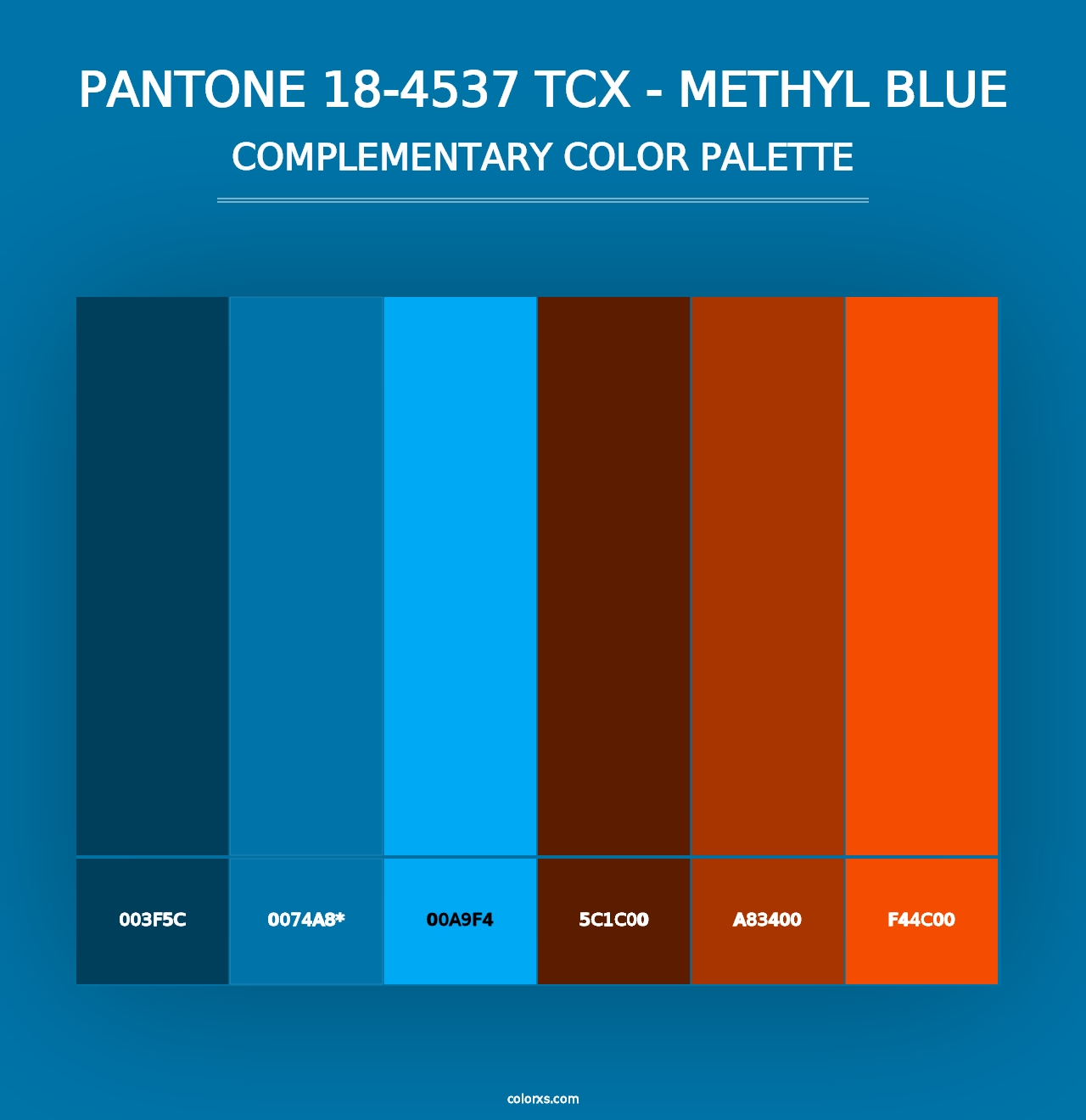 PANTONE 18-4537 TCX - Methyl Blue - Complementary Color Palette