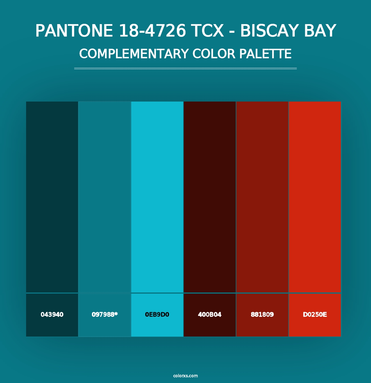 PANTONE 18-4726 TCX - Biscay Bay - Complementary Color Palette