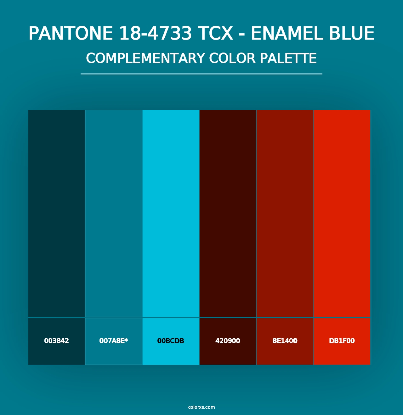 PANTONE 18-4733 TCX - Enamel Blue - Complementary Color Palette