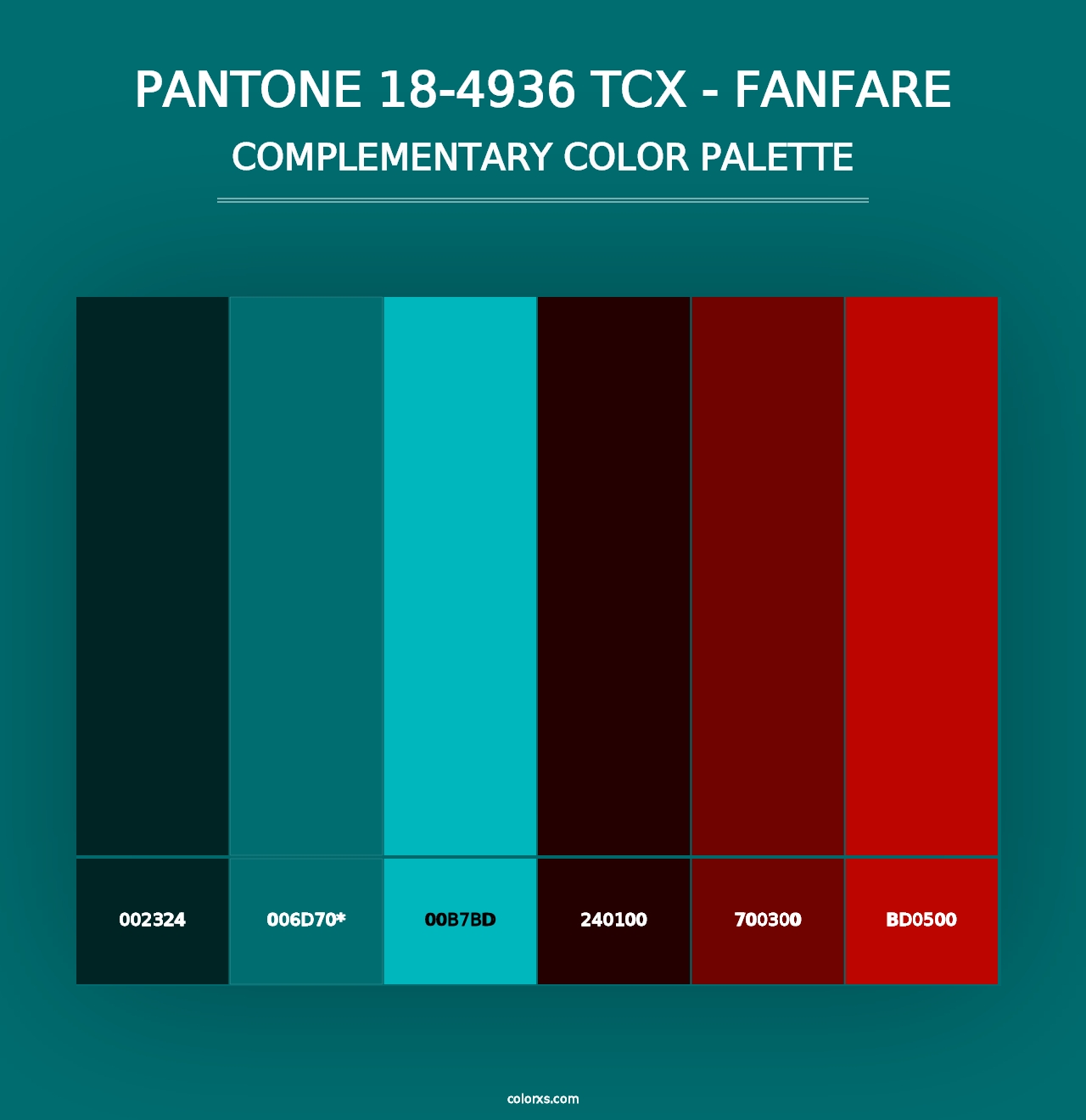 PANTONE 18-4936 TCX - Fanfare - Complementary Color Palette