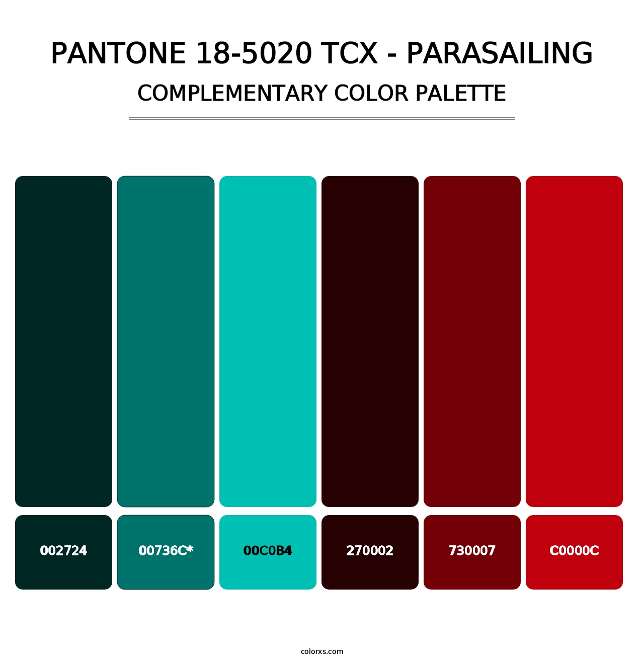 PANTONE 18-5020 TCX - Parasailing - Complementary Color Palette