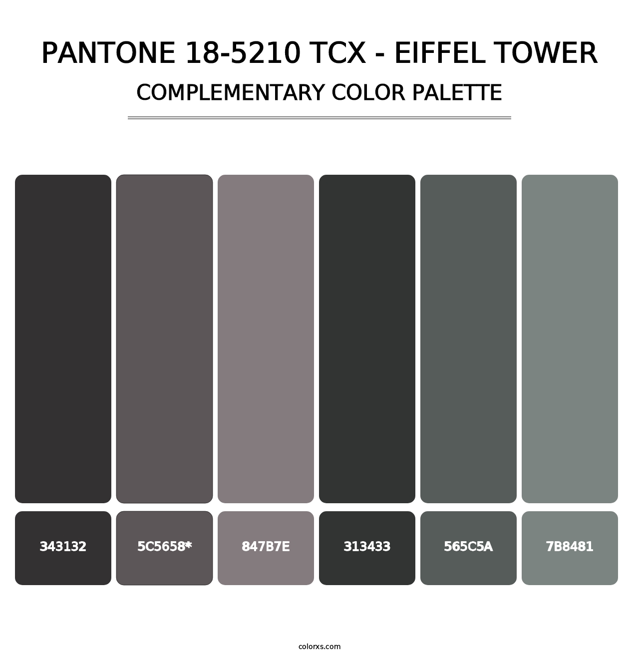 PANTONE 18-5210 TCX - Eiffel Tower - Complementary Color Palette