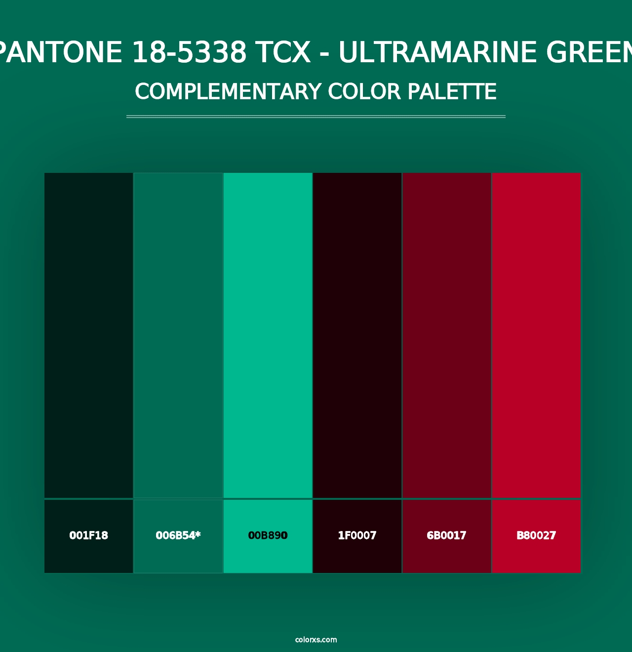 PANTONE 18-5338 TCX - Ultramarine Green - Complementary Color Palette