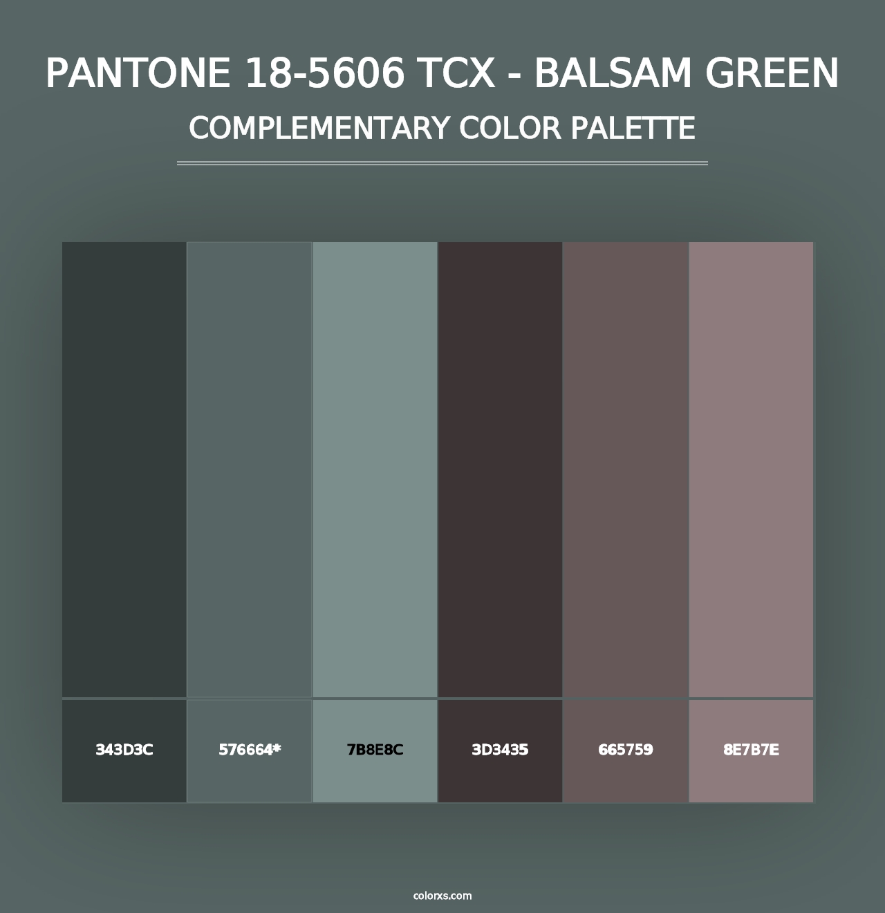 PANTONE 18-5606 TCX - Balsam Green - Complementary Color Palette