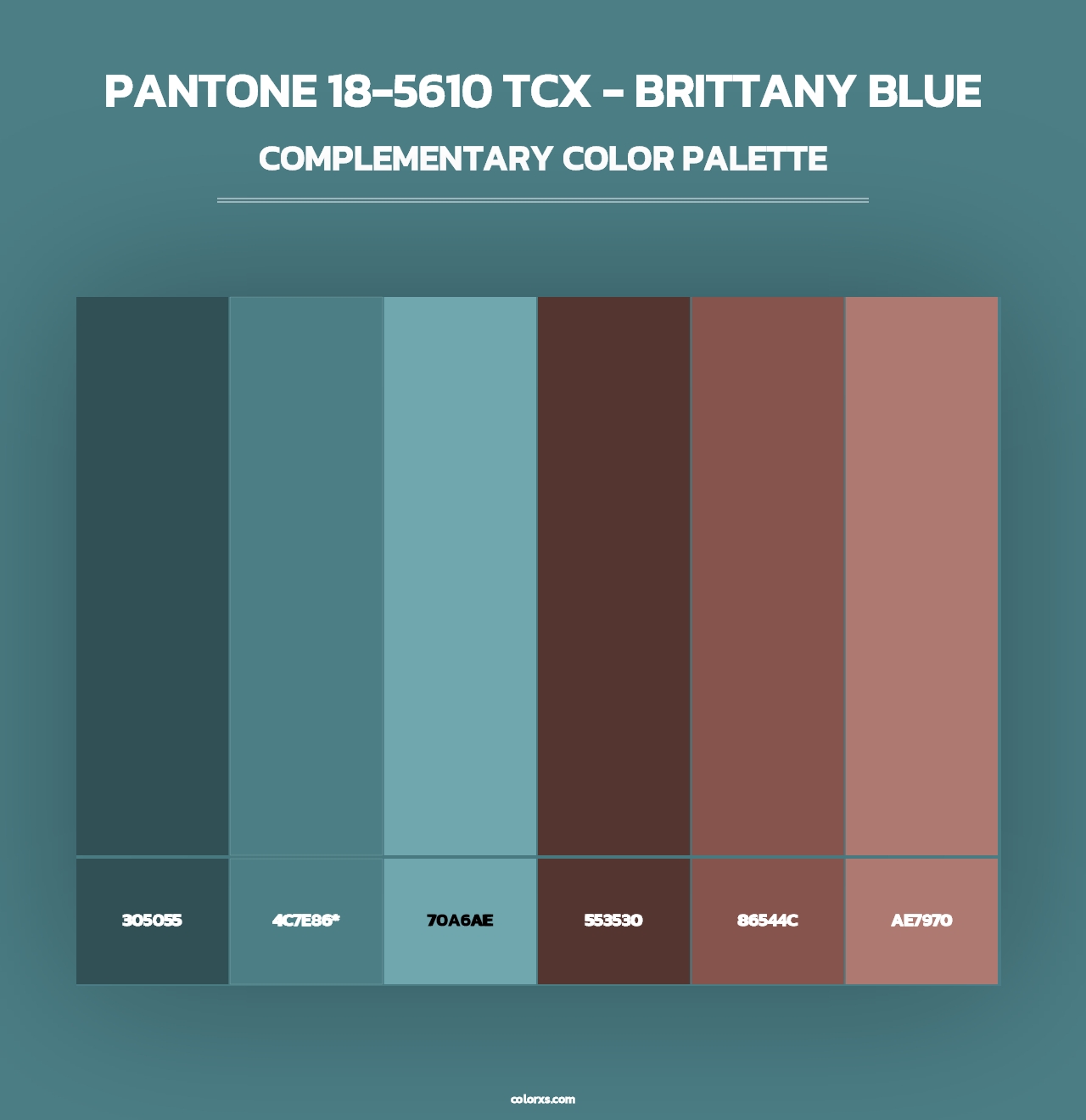 PANTONE 18-5610 TCX - Brittany Blue - Complementary Color Palette