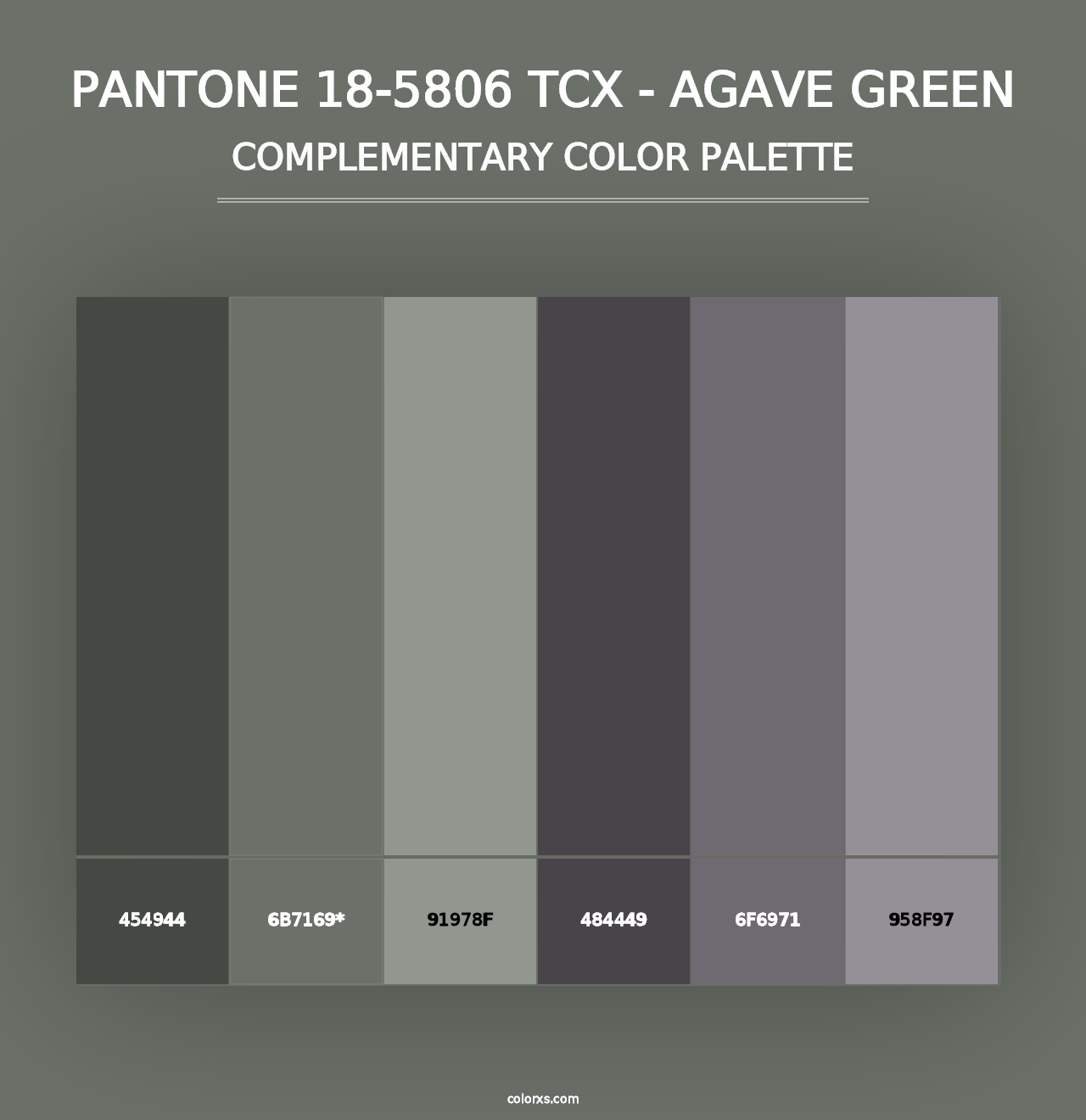 PANTONE 18-5806 TCX - Agave Green - Complementary Color Palette