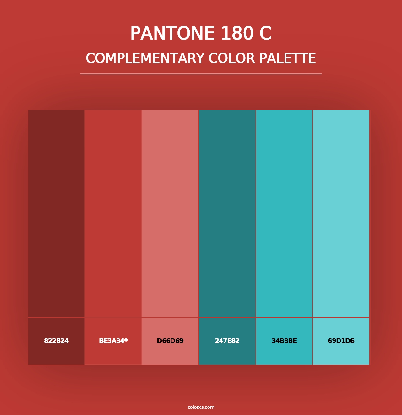 PANTONE 180 C - Complementary Color Palette