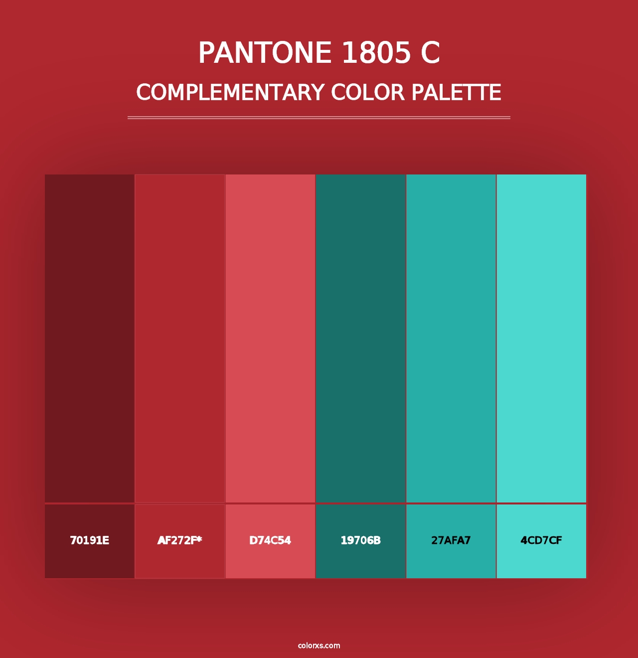 PANTONE 1805 C - Complementary Color Palette