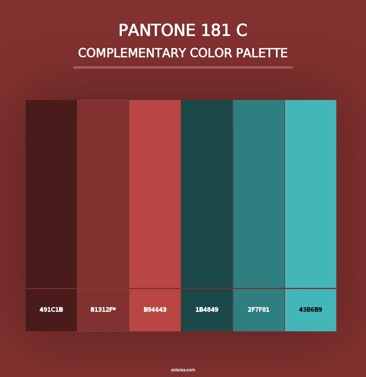 PANTONE 181 C - Complementary Color Palette