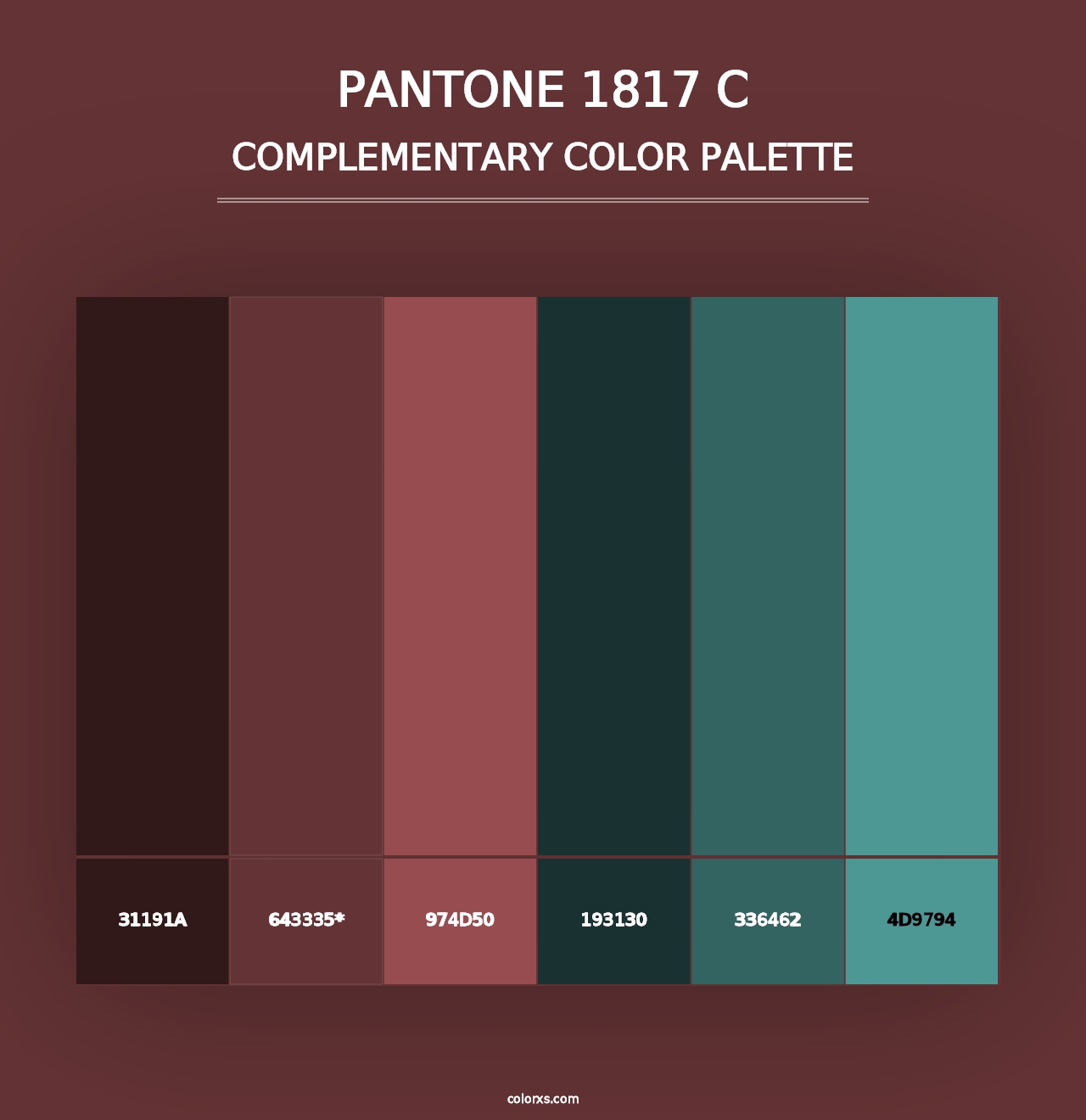 PANTONE 1817 C - Complementary Color Palette