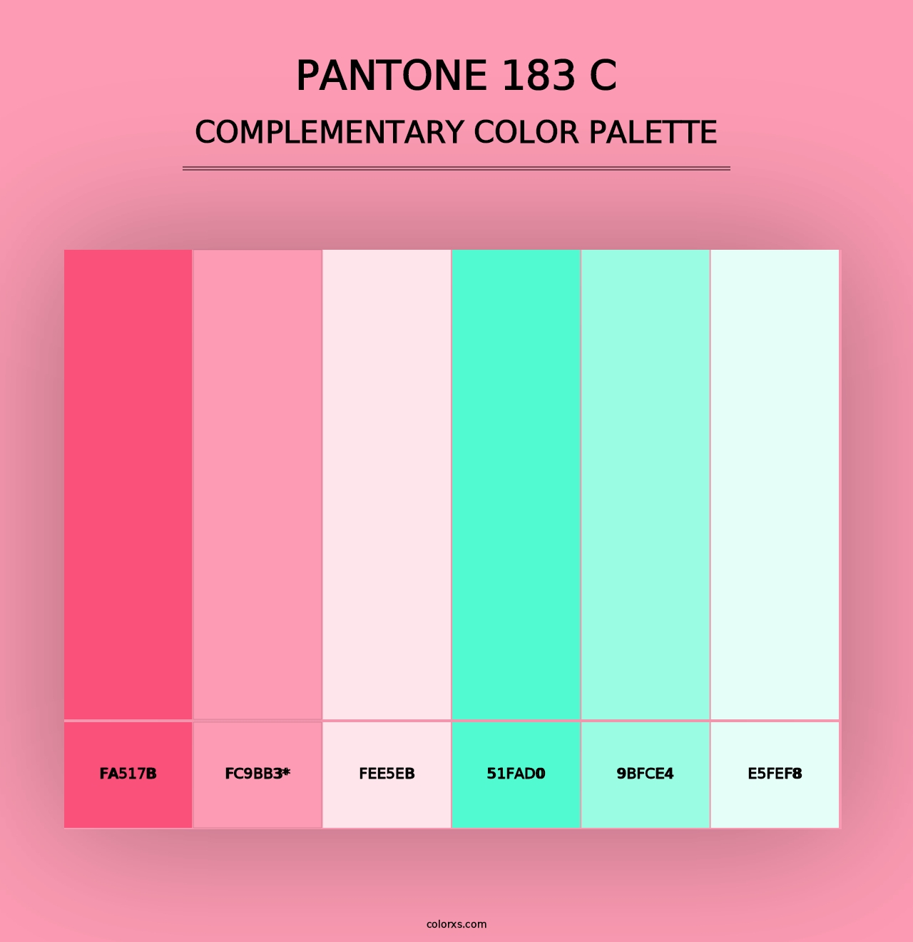 PANTONE 183 C - Complementary Color Palette