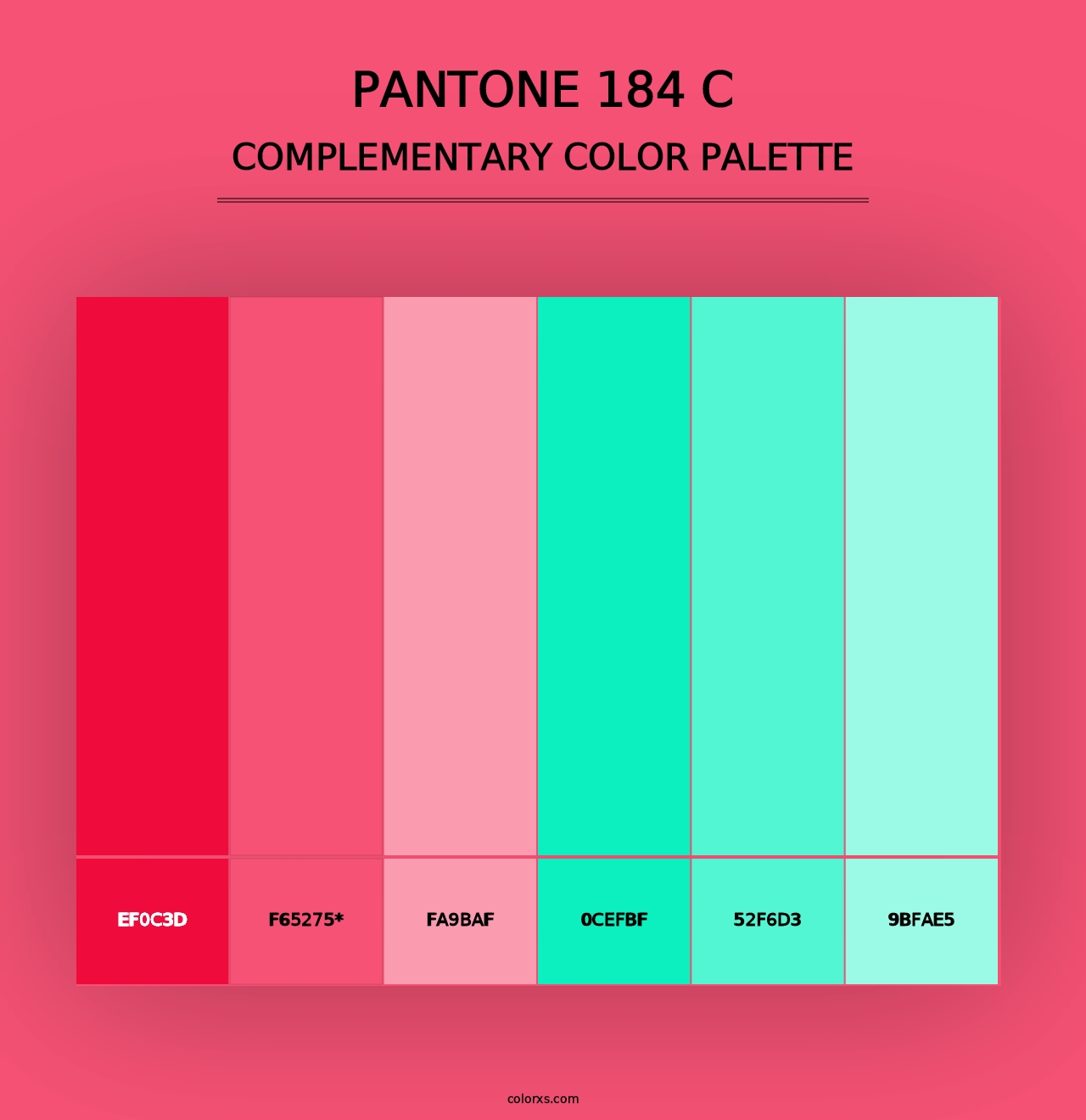 PANTONE 184 C - Complementary Color Palette