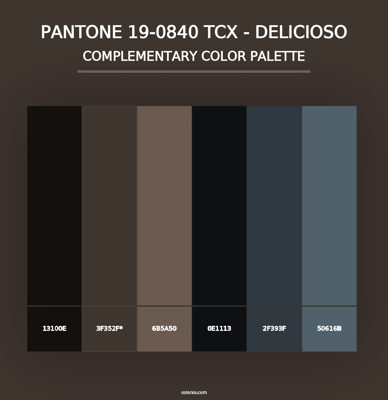 PANTONE 19-0840 TCX - Delicioso - Complementary Color Palette