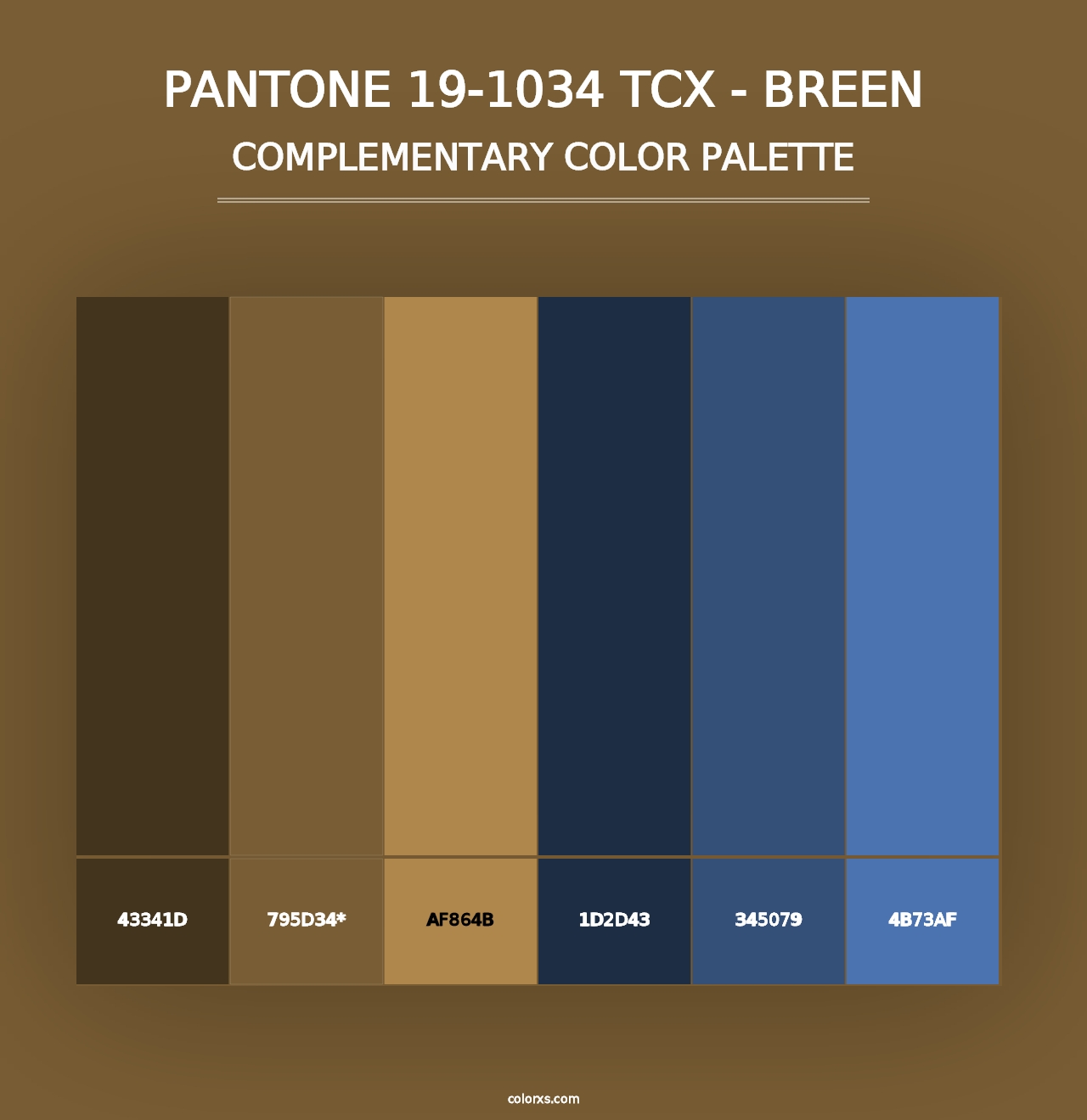 PANTONE 19-1034 TCX - Breen - Complementary Color Palette