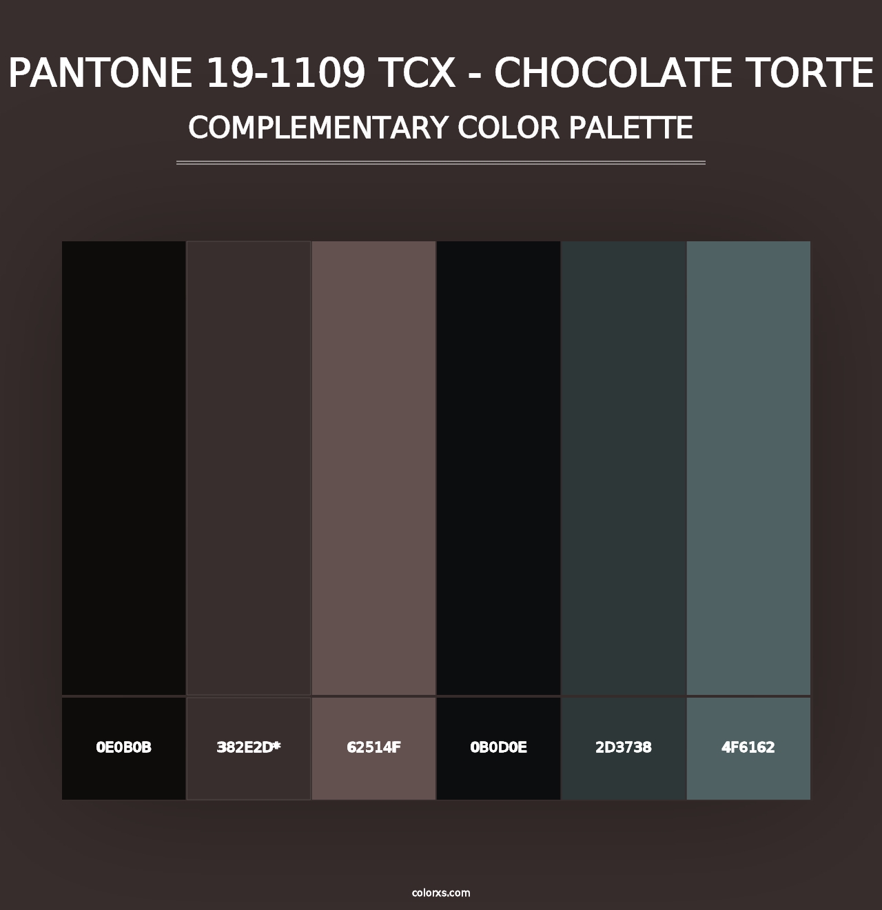 PANTONE 19-1109 TCX - Chocolate Torte - Complementary Color Palette