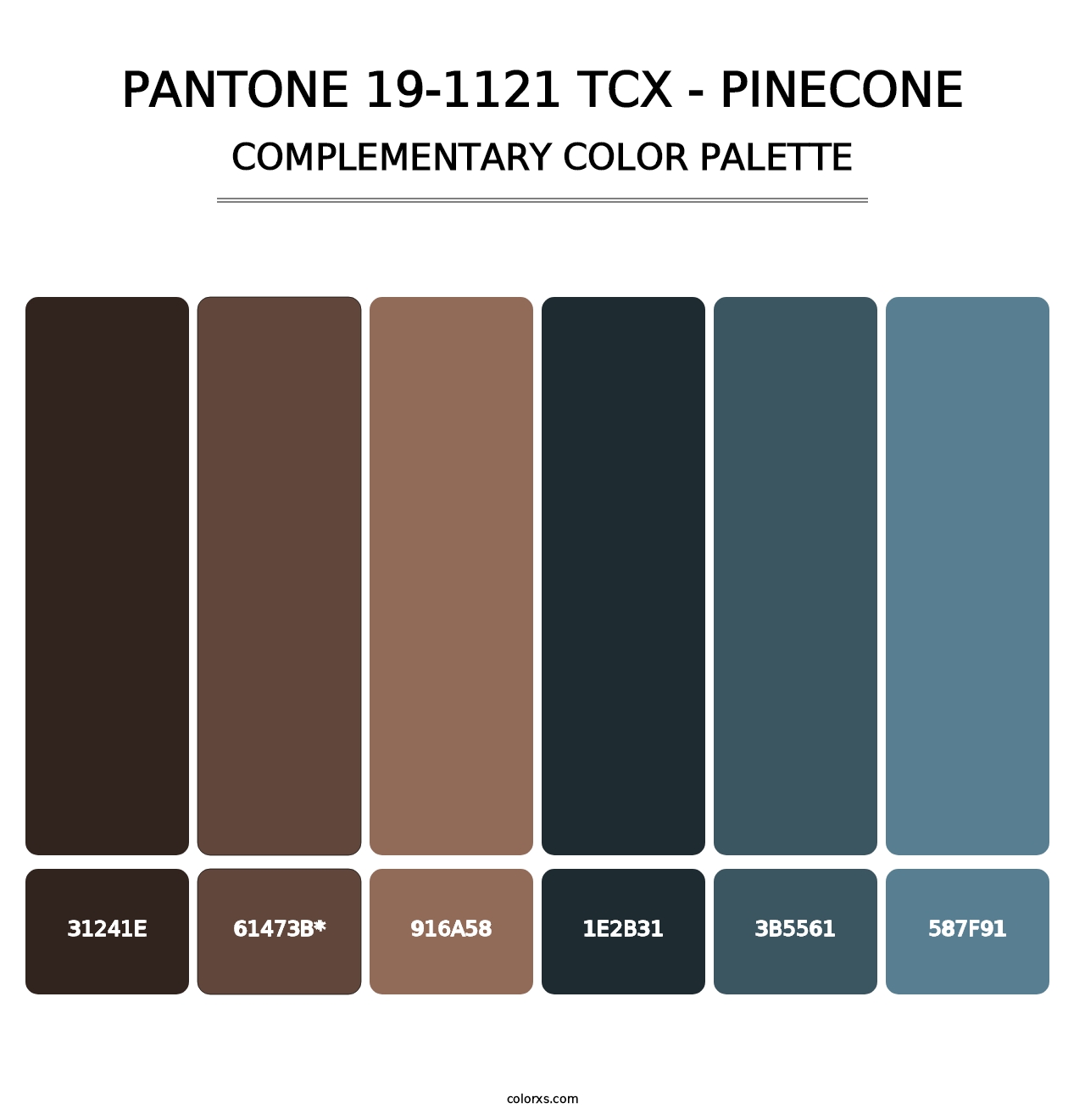 PANTONE 19-1121 TCX - Pinecone - Complementary Color Palette