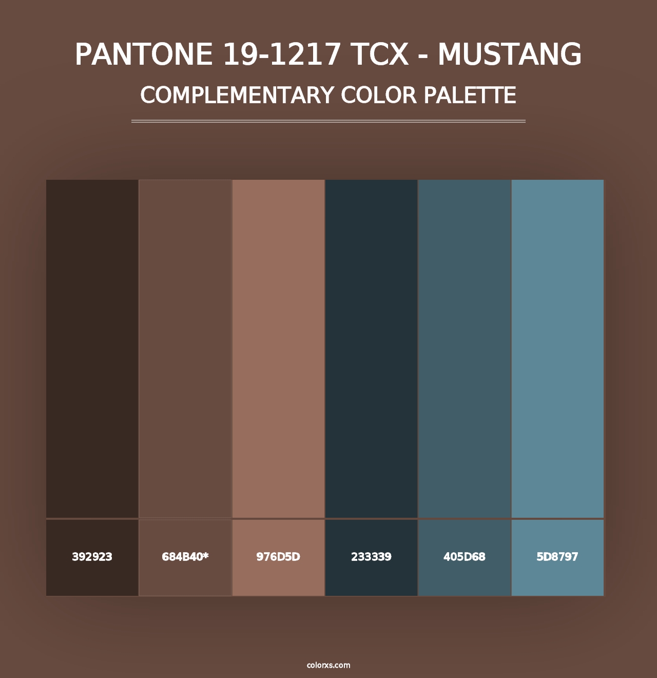 PANTONE 19-1217 TCX - Mustang - Complementary Color Palette