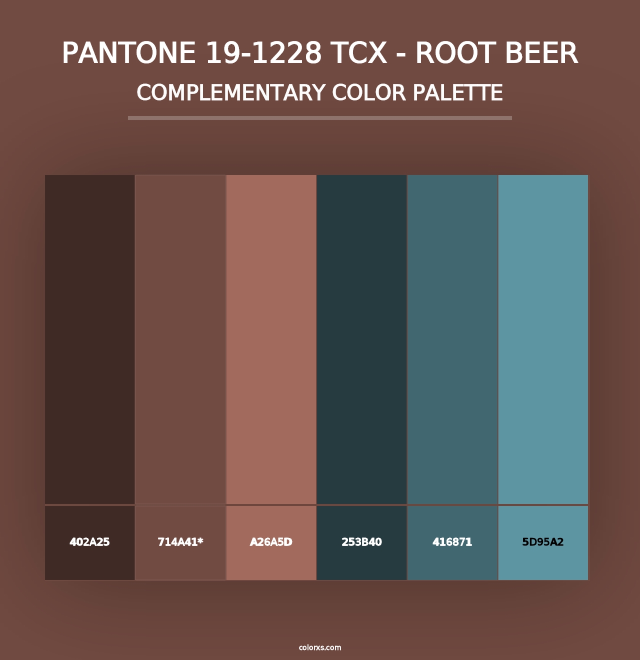 PANTONE 19-1228 TCX - Root Beer - Complementary Color Palette