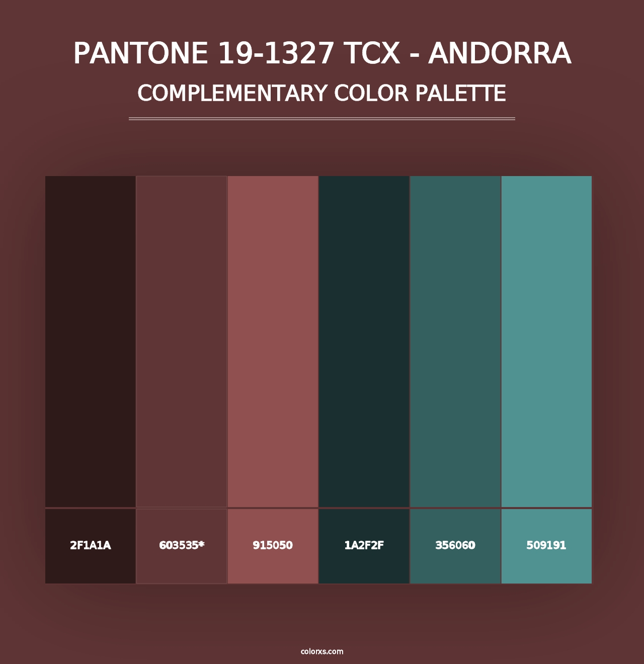 PANTONE 19-1327 TCX - Andorra - Complementary Color Palette