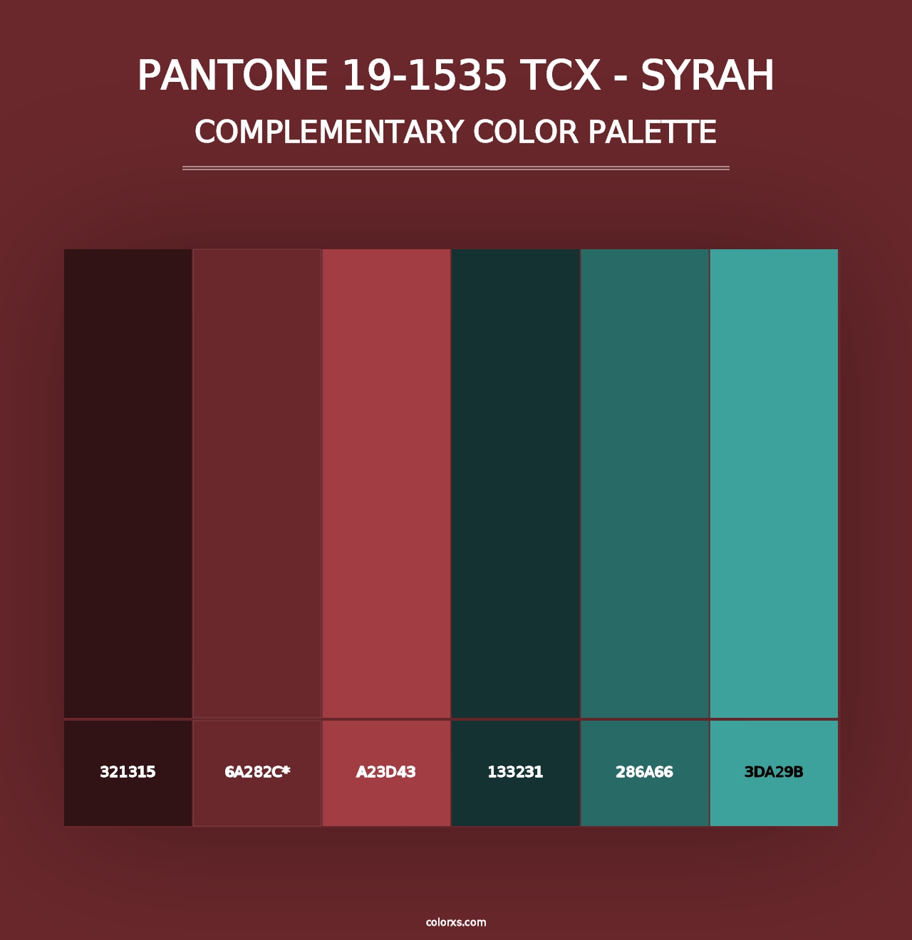 PANTONE 19-1535 TCX - Syrah - Complementary Color Palette