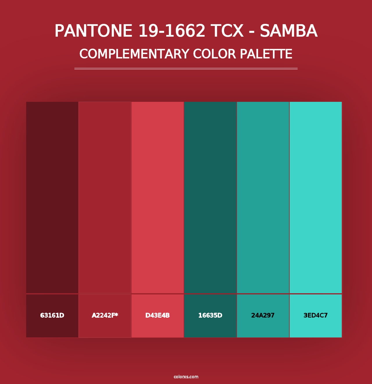 PANTONE 19-1662 TCX - Samba - Complementary Color Palette