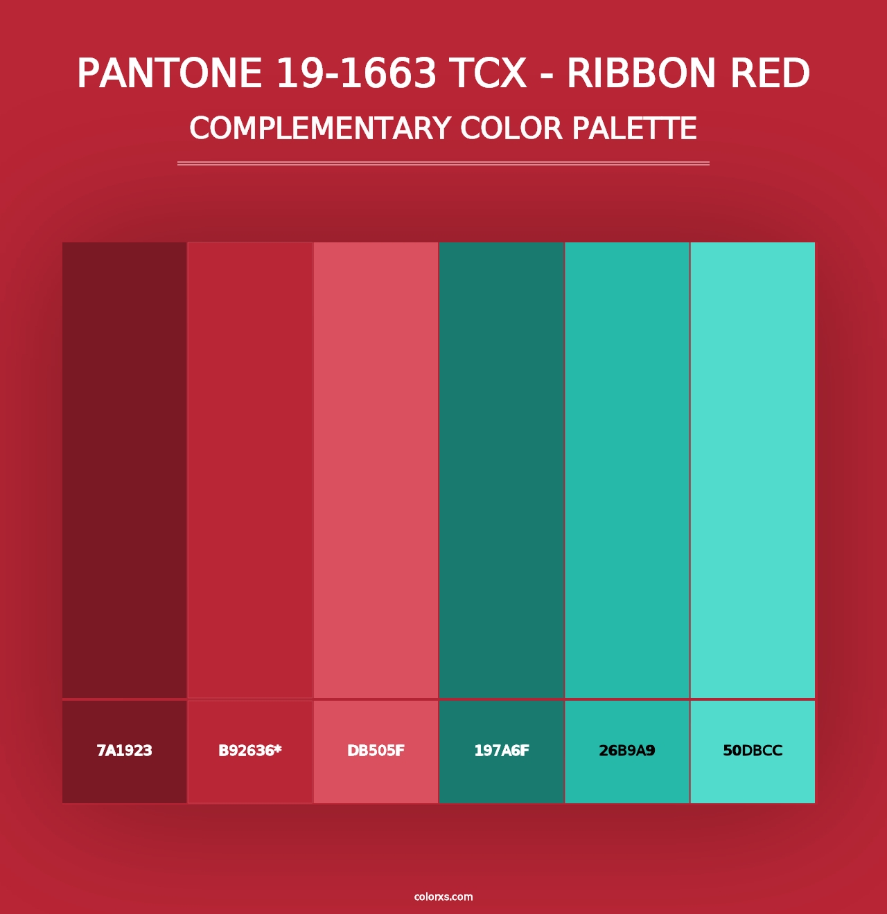 PANTONE 19-1663 TCX - Ribbon Red - Complementary Color Palette