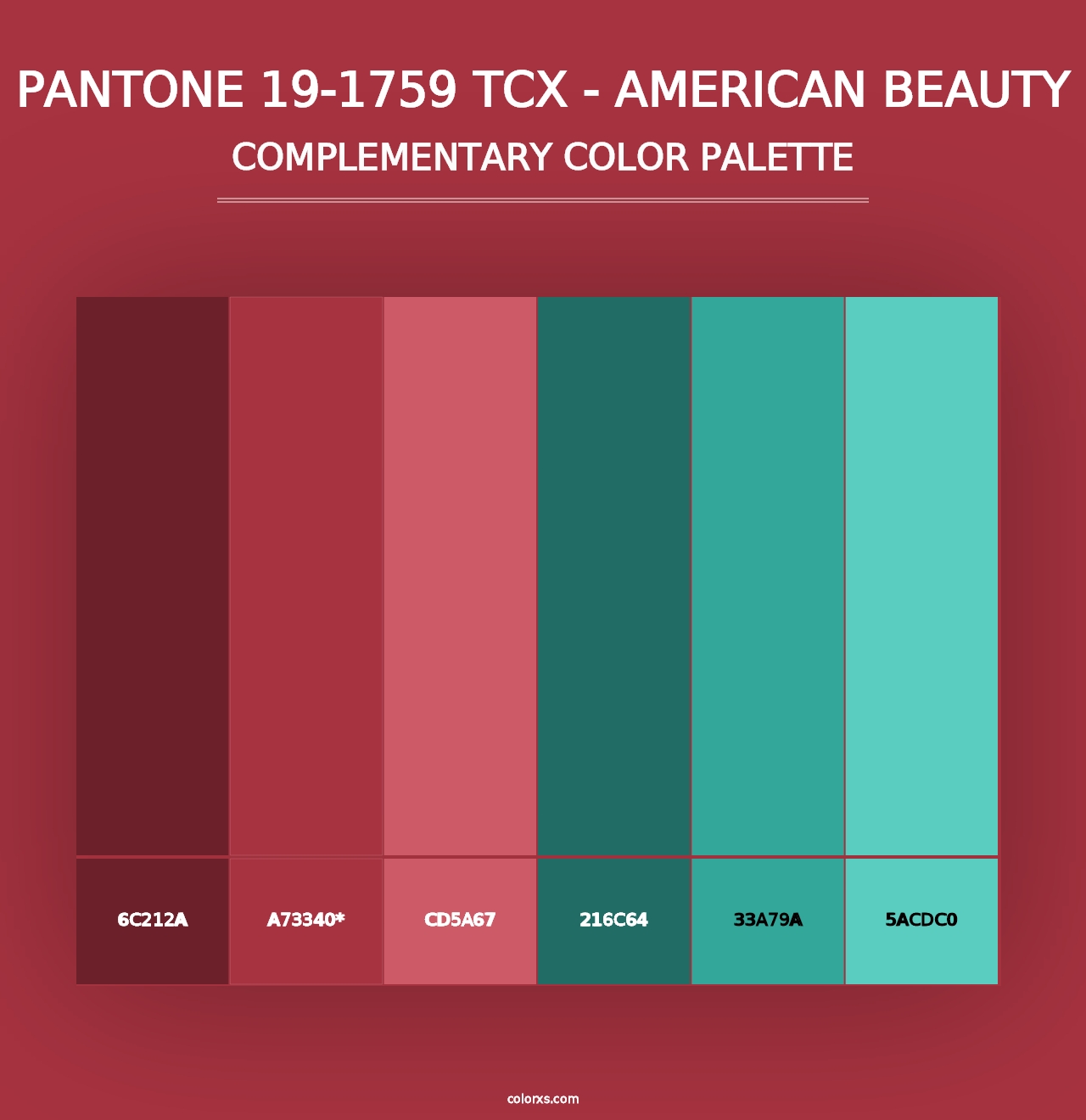 PANTONE 19-1759 TCX - American Beauty - Complementary Color Palette