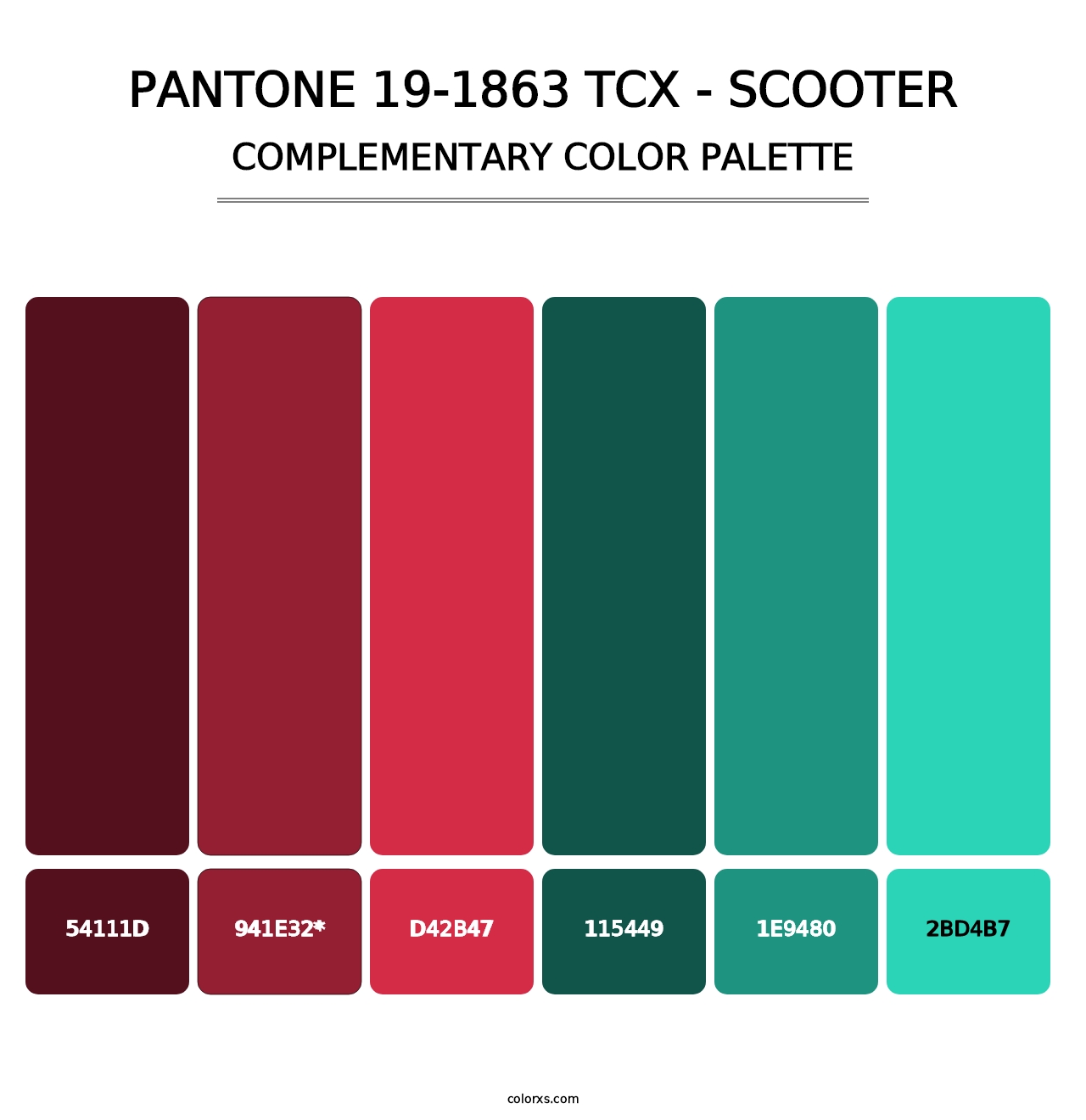 PANTONE 19-1863 TCX - Scooter - Complementary Color Palette