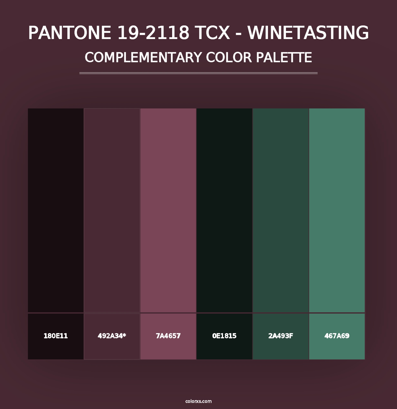 PANTONE 19-2118 TCX - Winetasting - Complementary Color Palette