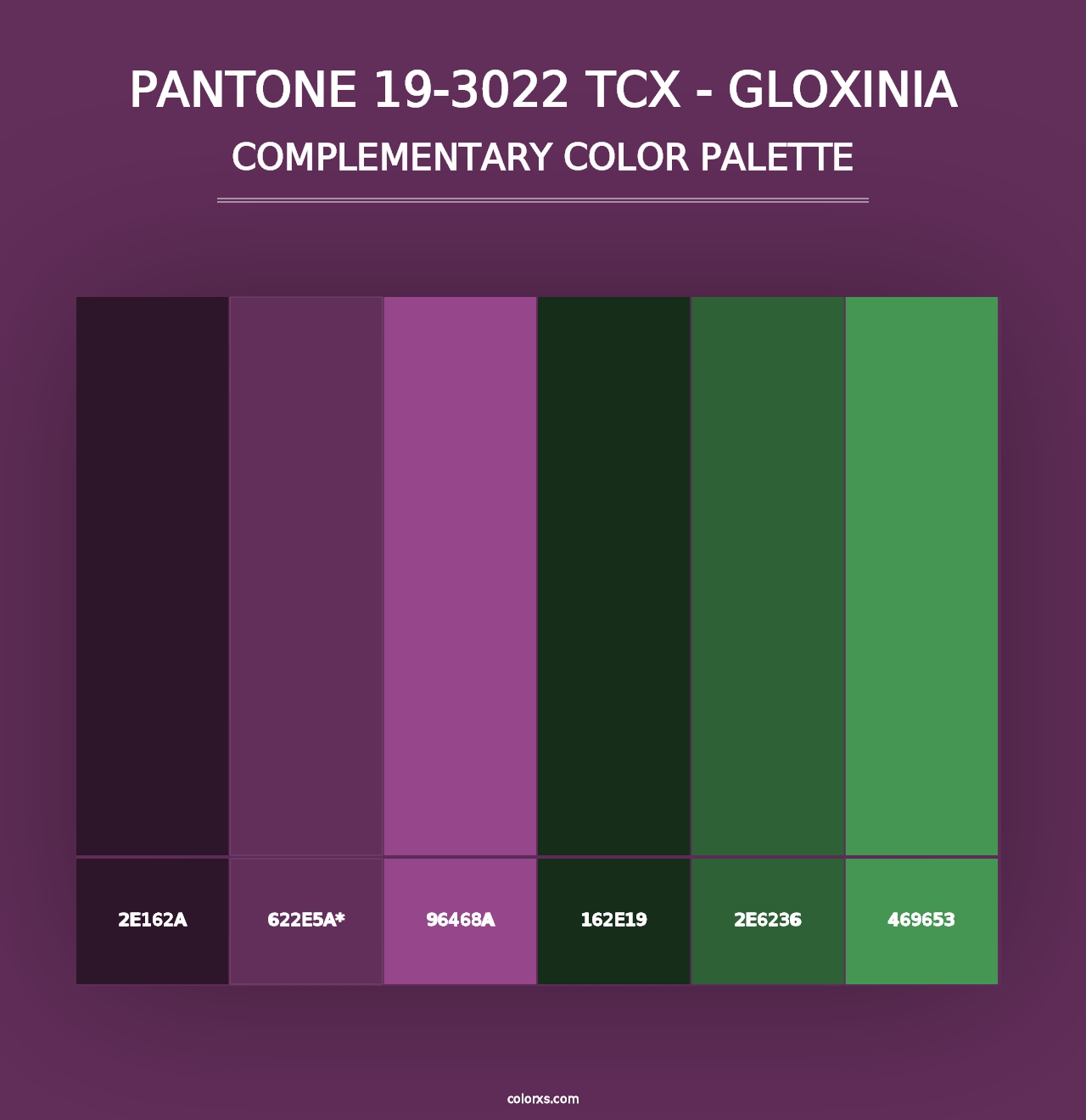 PANTONE 19-3022 TCX - Gloxinia - Complementary Color Palette