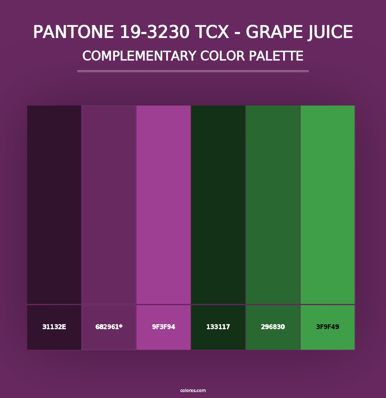 PANTONE 19-3230 TCX - Grape Juice - Complementary Color Palette